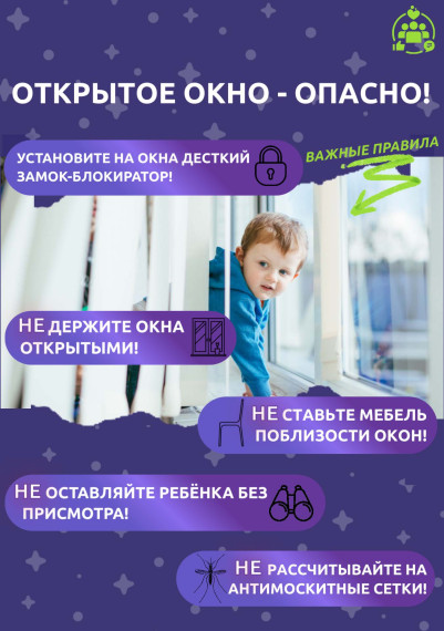 Памятка для взрослых по профилактике выпадения детей из окон.